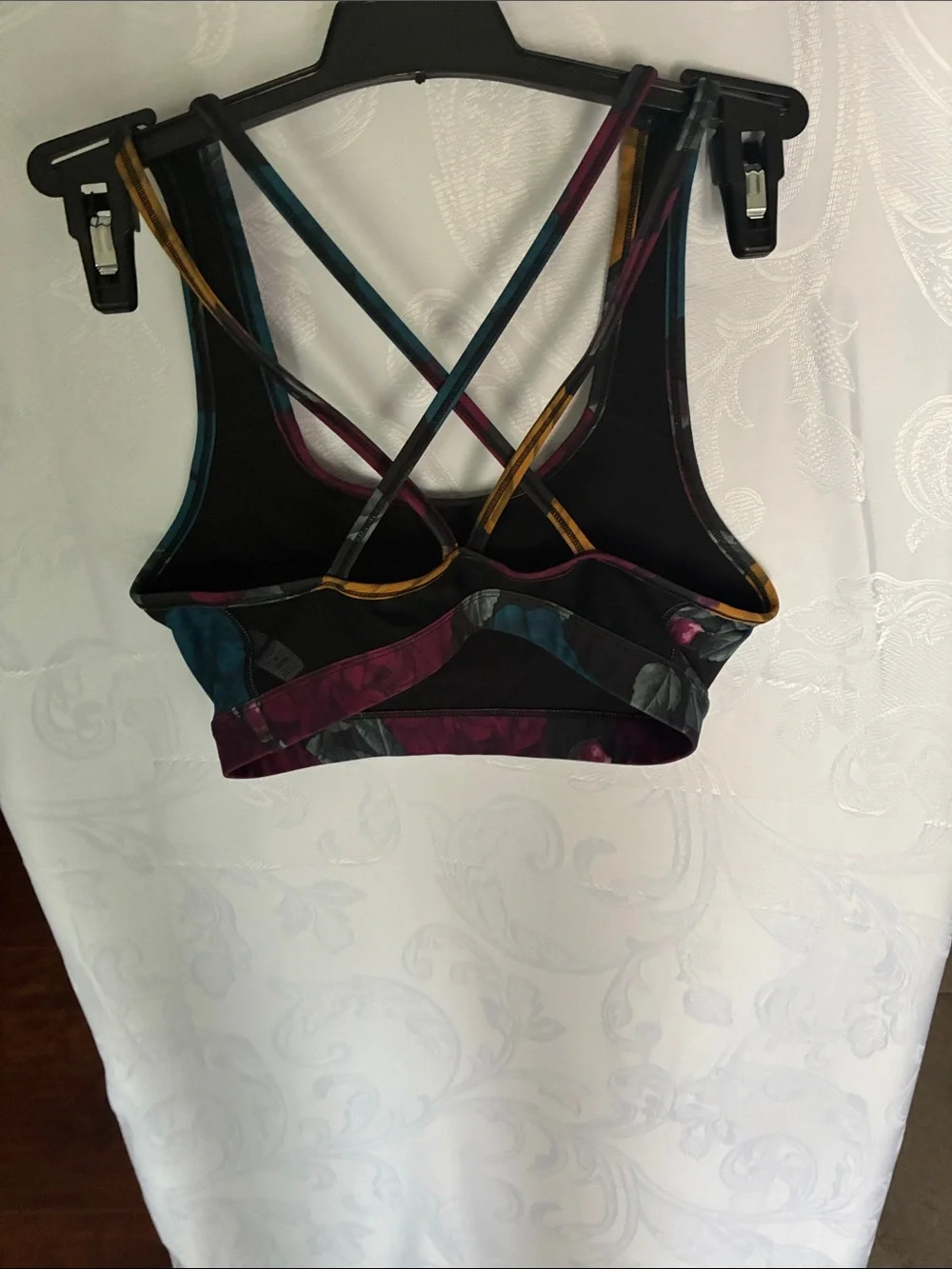 Nike Floral Crossback Sports Bra & Leggings - Teal, Mustard, Burgundy
